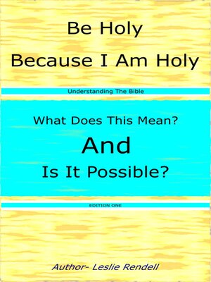 cover image of Be Holy